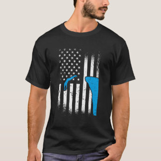 T-shirt American Cliff Diver Us Drapeau Cliff Plongée