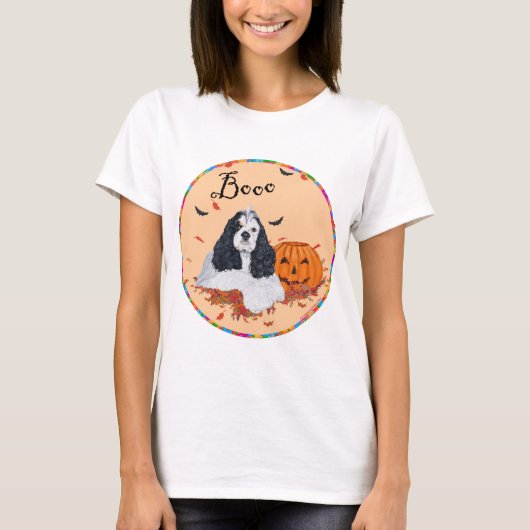 T-shirt American Cocker Spaniel Halloween (Devant)
