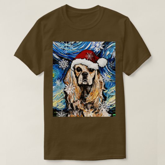 T-shirt American Cocker Spaniel Père Noël (Design devant)