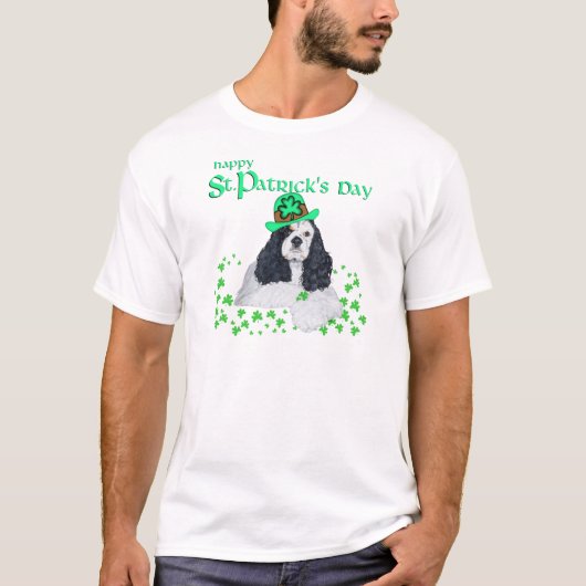 T-shirt American Cocker Spaniel St. Patrick's Day (Devant)
