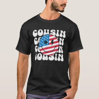 T-shirt American Cousin Retro Super 4 juillet Smile Fac
