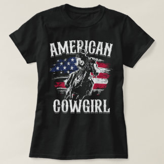 T-shirt American Cowgirl Rodeo Barrel Racing Horse Riding