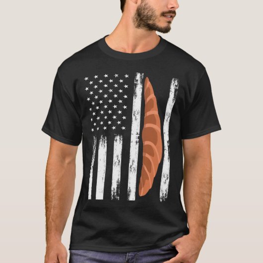T-shirt American Croissant Outfit USA Flag Baking (Devant)