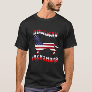 T-shirt American Dachshund Patriotic USA Wiener Chien