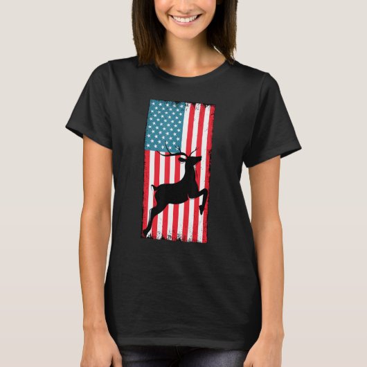 T-shirt American Deer Hunter Patriotic 3 (Devant)