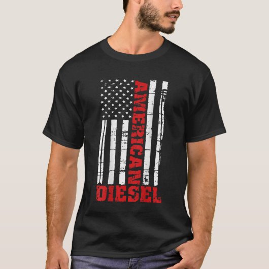 T-shirt American Diesel Flag Truck Turbo Brothers (Devant)