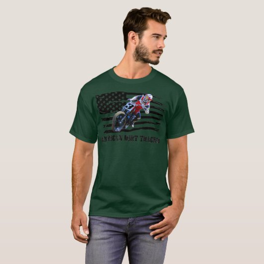 T-shirt American Dirt Tracker Flat Track Racer Dirt Men (Devant entier)