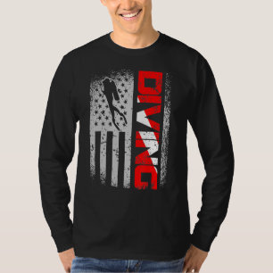 T-shirt American Diver Down Drapeau Us Flag Dive