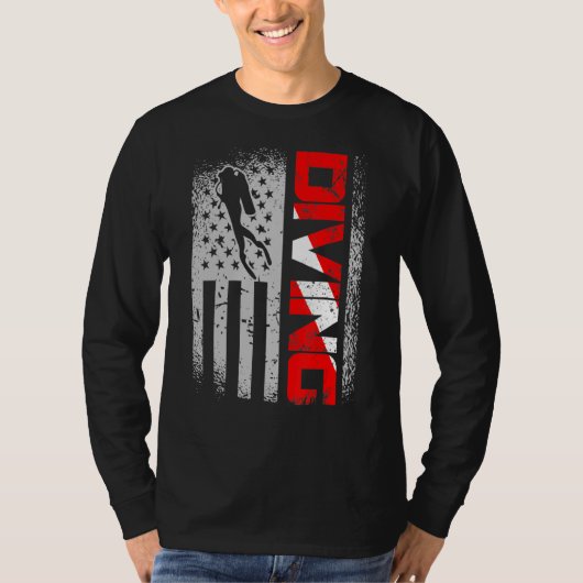 T-shirt American Diver Down Drapeau Us Flag Dive (Devant)