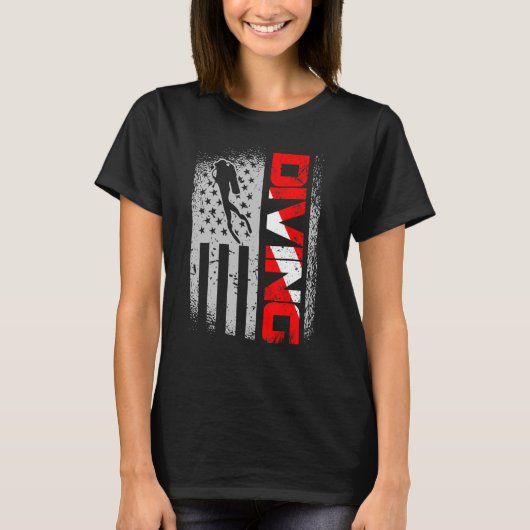 T-shirt American Diver Down Drapeau Us Flag Dive 1 (Devant)