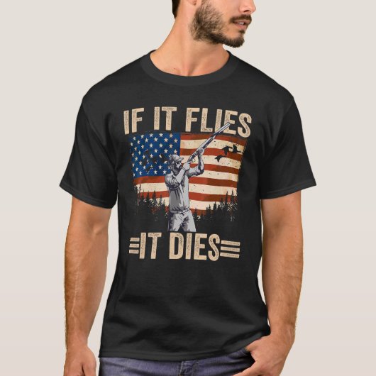 T-shirt American Duck Hunter S'Il Vole Il Mort USA Duck (Devant)