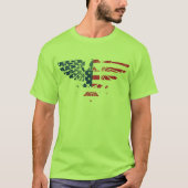 T-shirt American Eagle Flag Design.T-shirt noir pour homme (Devant)