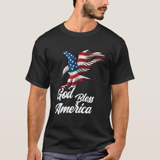 T-shirt American Eagle God Bless America (Devant)
