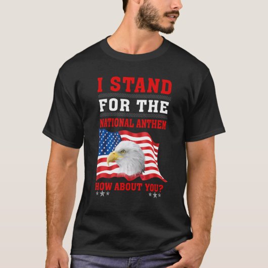T-shirt American Eagle I stand For The National Anthem How (Devant)