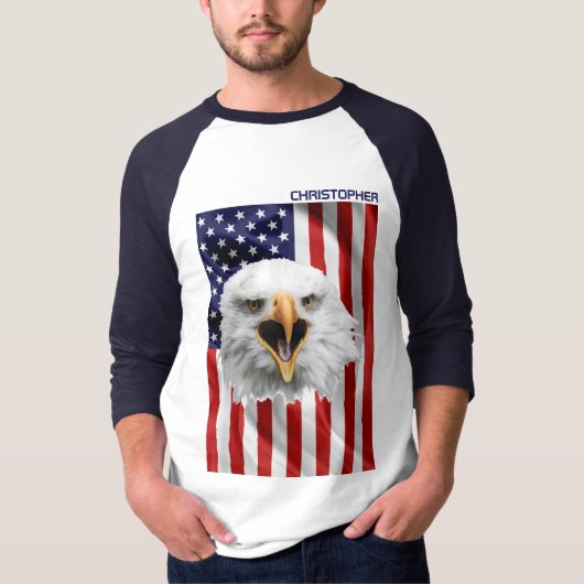 T-shirt American Eagle, le drapeau américain patriotique (Devant)