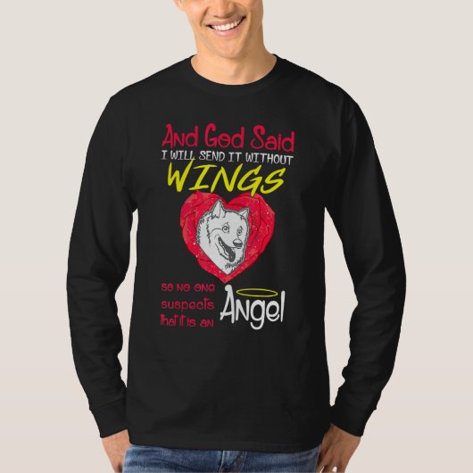 T-shirt American Eskimo Angel sans ailes animal de compagn (Devant)