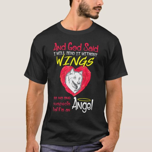 T-shirt American Eskimo Angel sans ailes animal de compagn (Devant)