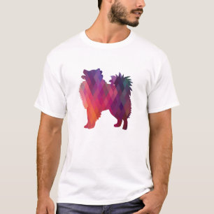 T-shirt American Eskimo Chien Geo Silhouette violet