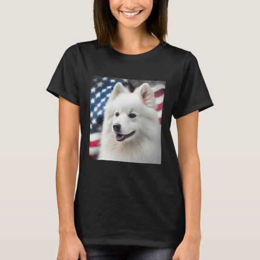 T-shirt American Eskimo Dog 4th of July  American Eskimo D (Devant)