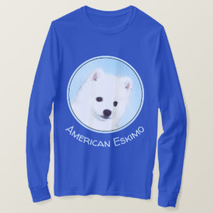 T-shirt American Eskimo Dog Painting - Original Dog Art