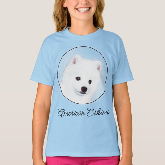 T-shirt American Eskimo Dog Painting - Original Dog Art T- (Devant)