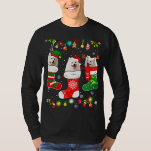 T-shirt American Eskimo Noël Lumières Funny Chiot Noël