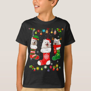 T-shirt American Eskimo Noël Lumières Funny Chiot Noël