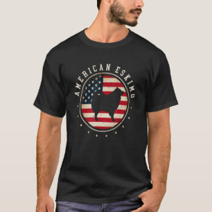 T-shirt American Eskimo Usa Drapeau 4 juillet Chien Maman