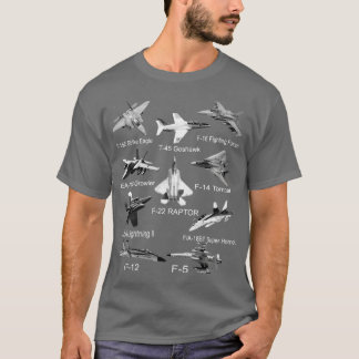 T-shirt American Fighters Jets F22 Raptor F14 omcat Plane