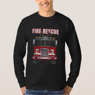 T-shirt American Fire Secourt Firefighter Département Cami