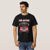 T-shirt American Fire Secourt Firefighter Département Cami (Devant entier)