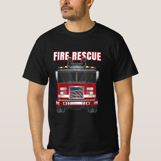 T-shirt American Fire Secourt Firefighter Département Cami (Devant)