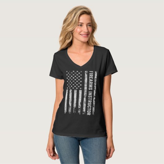 T-shirt American Firearms Instructor Gun Range Safety Offi (Devant entier)