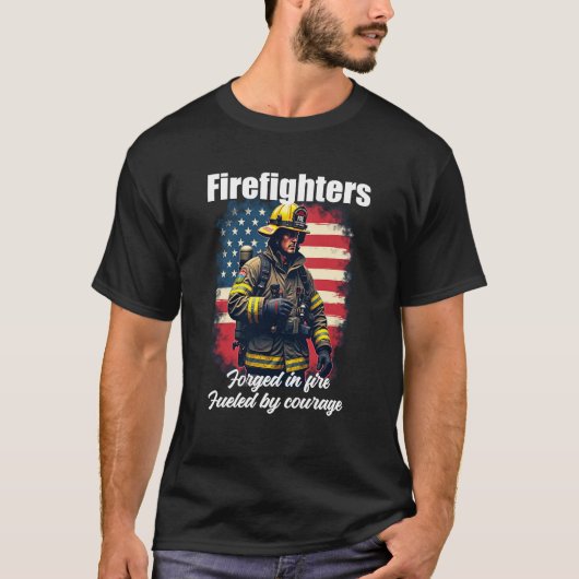 T-shirt American Firefighter Tee - Forgé dans le feu pour (Devant)