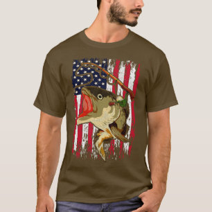 T-shirt American Fishman Angle Fish US Drapeau Pêche