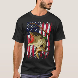 T-shirt American Fishman Angle Fish US Drapeau Pêche