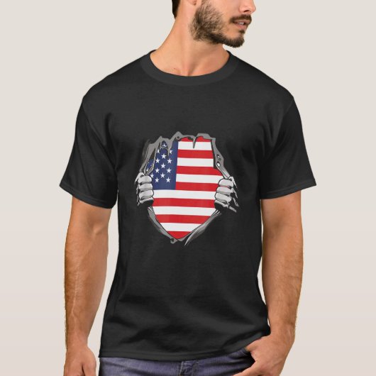 T-shirt American flag (Devant)