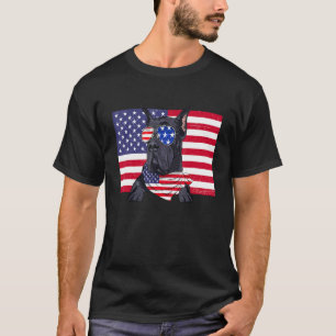 T-shirt American Flag 4 juillet Great Dane Papa Maman Chie