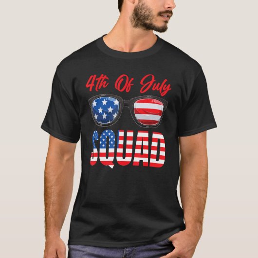 T-shirt American Flag 4th Of July Squad 4th Of July (Devant)