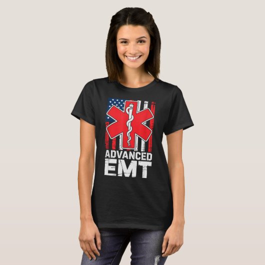 T-shirt American Flag Advanced Emt Aemt Medical Technician (Devant entier)