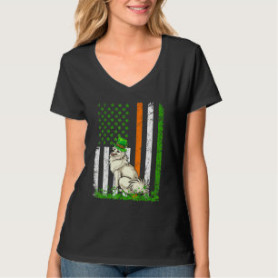 T-shirt American Flag American Eskimo Chien St patrick