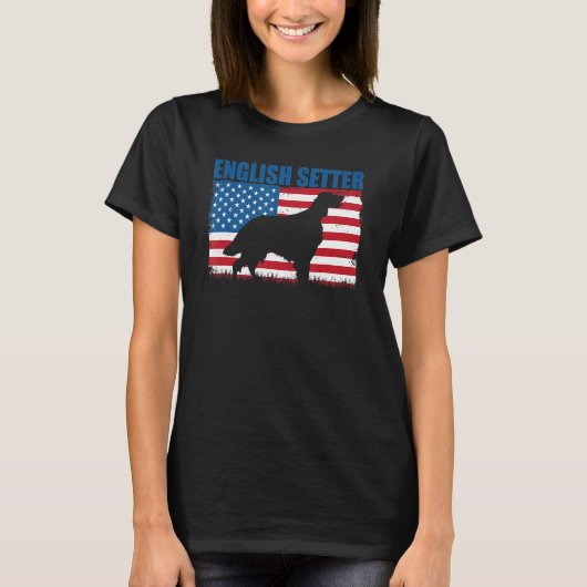 T-shirt American Flag Anglais Setter (Devant)