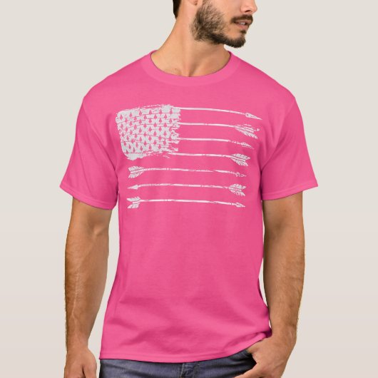 T-shirt American Flag Arrow Archery Bowhuning Archer Hunt (Devant)