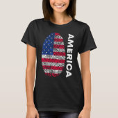 T-shirt American flag as fingerprint motif (Devant)