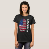 T-shirt American flag as fingerprint motif (Devant entier)