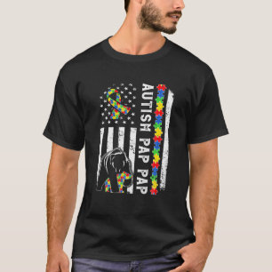 T-shirt American Flag Autist Pap Family Bear Autistic