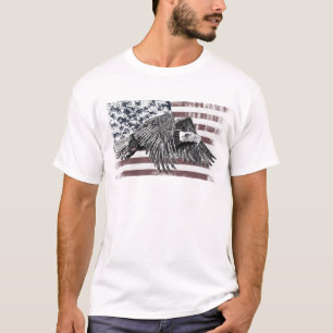 T-shirt American Flag Bald Eagle USA