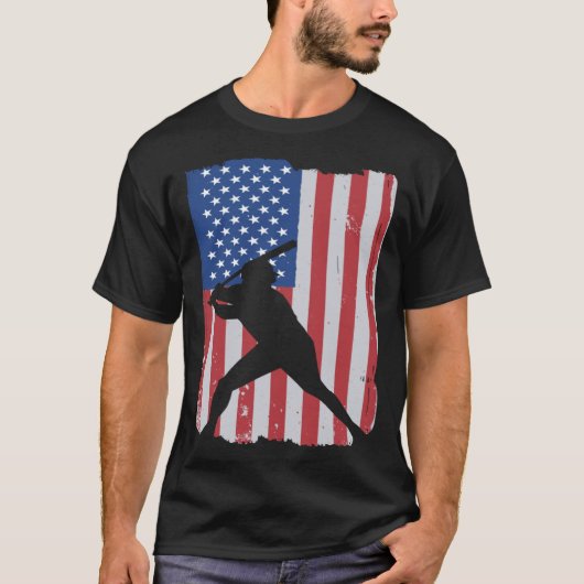 T-shirt American Flag Baseball (Devant)