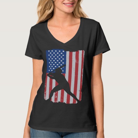 T-shirt American Flag Baseball (Devant)