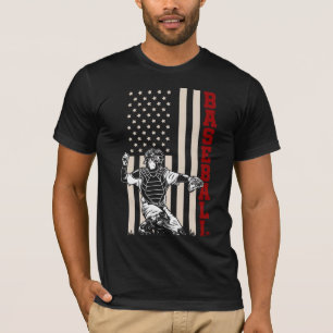 T-shirt American Flag Baseball Capteur US Sportsman